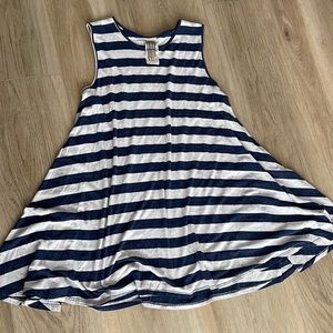 Free People Navy/Cream striped sleeveless mini dress Large